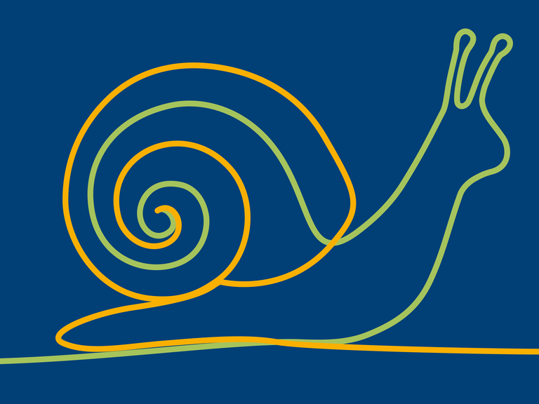 Grafik Schnecke - Häkelschnecke für Demenzpatienten