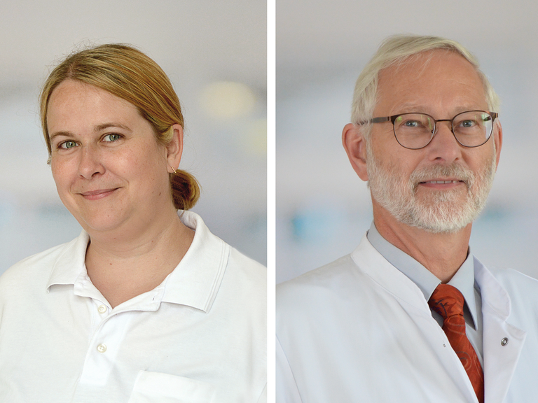 Portaitfotos Dr. Saskia Otte, MHBA, designierte Chefärztin der Klinik für Geriatrie und Physikalische Medizin im Evangelischen Amalie Sieveking Krankenhaus in Hamburg-Volksdorf, und Dr. Michael Musolf, MBA